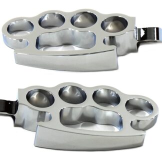 Chrome Knuckle Footpeg Set- Fits: See Below