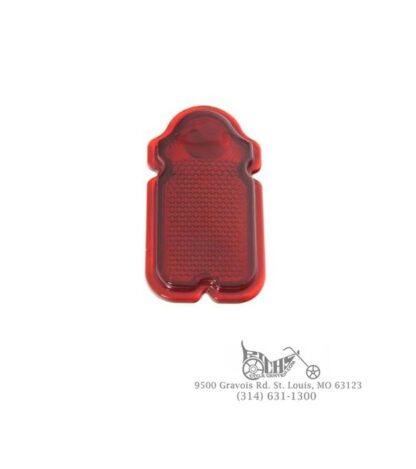 Red Glass Tombstone Tail Lamp Lens for Harley FL 1947-54 OEM: 68090-47