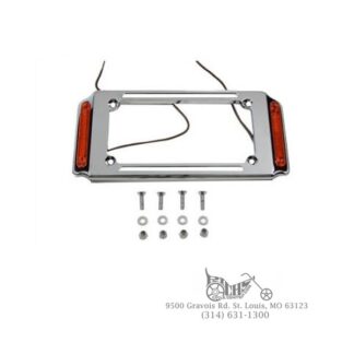 License Plate Frame Chrome with Side Lights Custom application for 4" X 7" plate