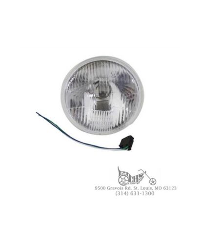 7" Headlamp Unit Replacement Flat Type 12 volt 60/55 watt clear bulb
