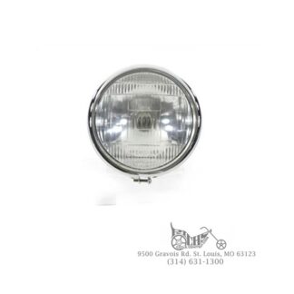 6-1/2" Round Headlamp Black w/ Chrome Rim 6 volt 25 watt EL FL G WL 36-57