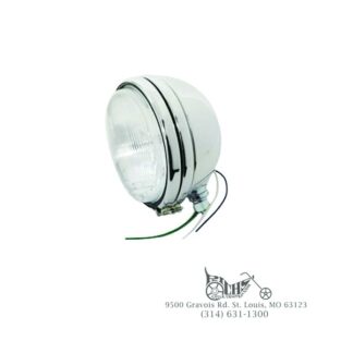 5-3/4" Stock Type Chrome Headlight XL FX 74-94 H-4 12 volt 60/55 watt clear bulb