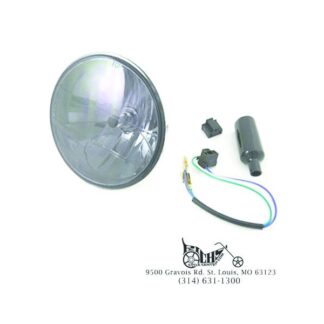 7" Round Headlamp Sealed Beam 12 Volt 60/55 Watt Smoked Lens FXST FLST 84-Up